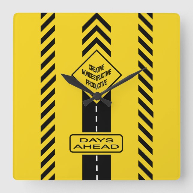 Tage vor quadratische wanduhr (Vorderseite)