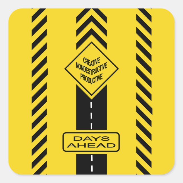 Tage vor quadratischer aufkleber (Vorderseite)