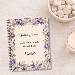 Tagebuch der Dankbarkeit lavendel Champagner Blume