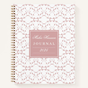Tagebuch mit Dusty Rose Rebenmuster Benutzerdefi