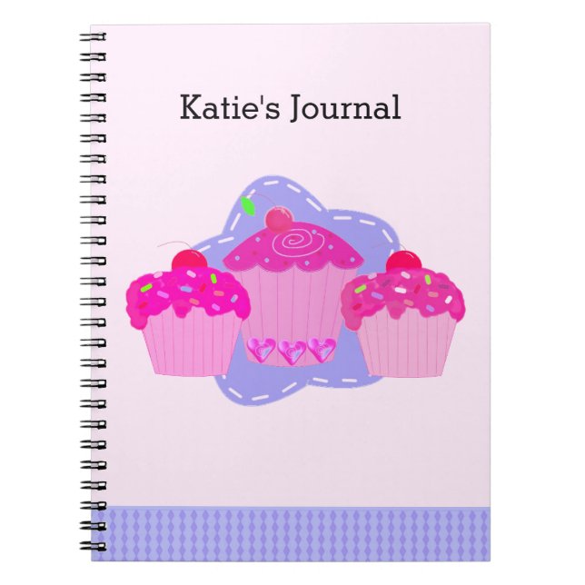 Tagebuch mit rosa Cupcake-Motiv (Vorderseite)