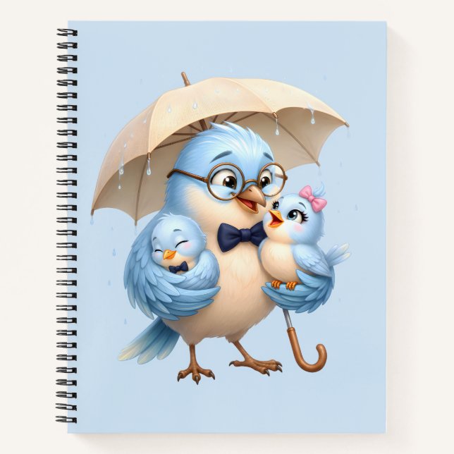 Tagebuch mit Spiralbindung und Daddy Bird-Motiv (Vorderseite)