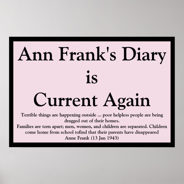 Tagebuchzitat von Ann Frank Poster (Vorne)