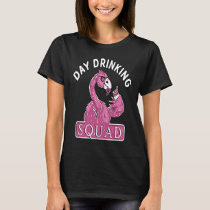 Tages-Trink-Truppe Betrunkener Flamingo-Weintrink T-Shirt