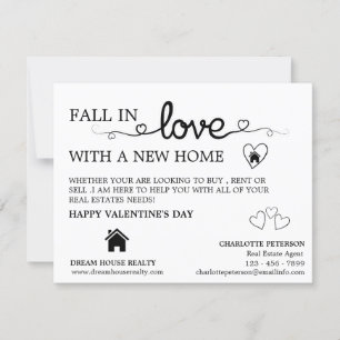 Tagesaktie zum Valentinstag für Immobilienmakler Feiertagskarte
