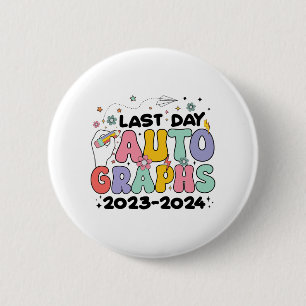 Tagesautografien 2023-2024 Retro Letzter Schultag Button