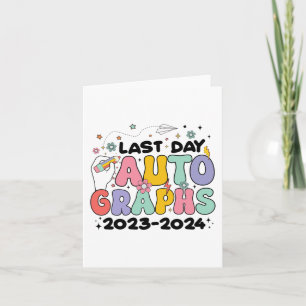 Tagesautografien 2023-2024 Retro Letzter Schultag Karte