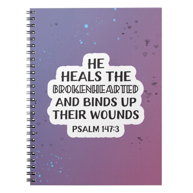 Tageschrift Psalm 147:3 Notizblock (Vorderseite)