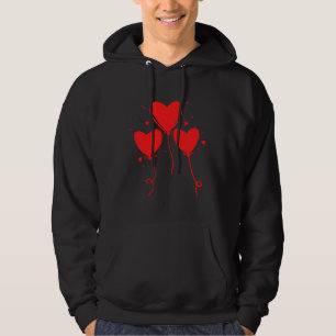 Tagesdesign niedliches rotes Herz Hoodie