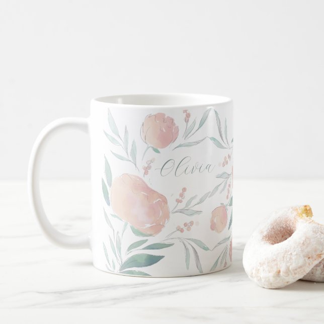 Tagesgeschenk für hübsche Pfirsichmutter Kaffeetasse (Mit Donut)