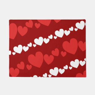 Tagesherzen des Weißen und Roten Valentins Fußmatte