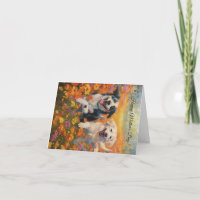 Tageshund und Blumenkarte für Mütter