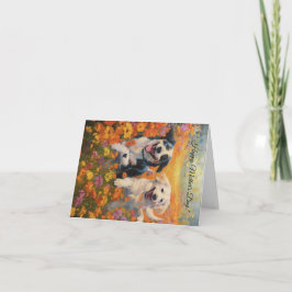 Tageshund und Blumenkarte für Mütter Dankeskarte