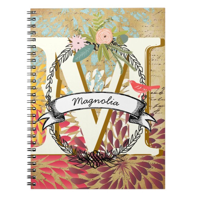 Tagesjournal mit Monogramm Notizblock (Vorderseite)