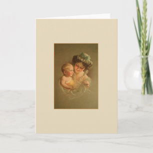 Tageskarte für Vintage Mutter und Kind Karte