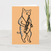 TAGESKARTE JAZZ CAT SAXOPHONE CARD
