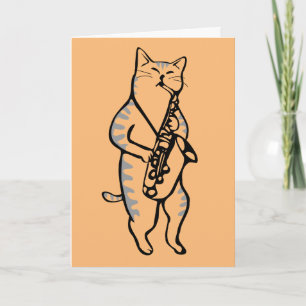 TAGESKARTE JAZZ CAT SAXOPHONE CARD KARTE