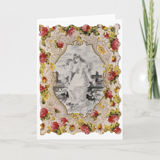 TAGESKARTE viktorianisch VALENTINE Feiertagskarte (Vorderseite)