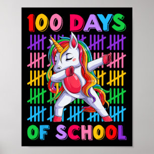 Tageslehrer Kinder Kostüm Einhorn 100 Tage Schoo Poster