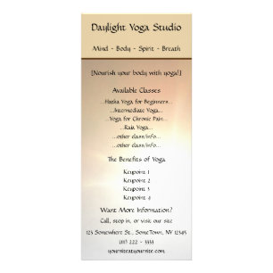 Tageslicht-Yoga-Studio-Gestell-Karte Werbekarte