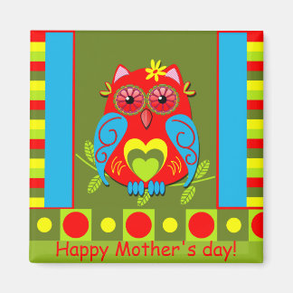 Tagesmagnet der niedlichen Mutter mit Eule Magnet