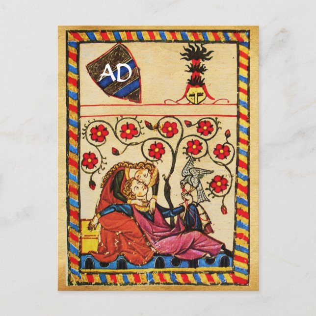 TAGESMONOGRAMM DER ETERNAL LIEBE VALENTINE FEIERTAGSPOSTKARTE (Vorderseite)