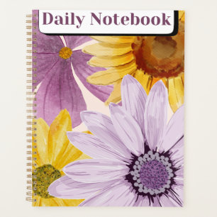 "Tagesnotizbuch" Lebendige Sonnenblume & Lila Planer