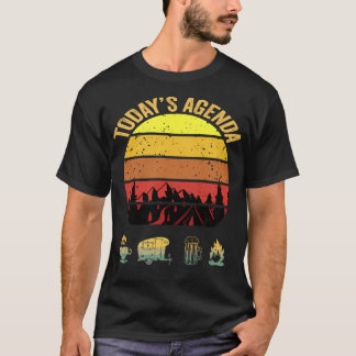 Tagesordnung Camping Kaffee Pop Up Camper Bier C T-Shirt