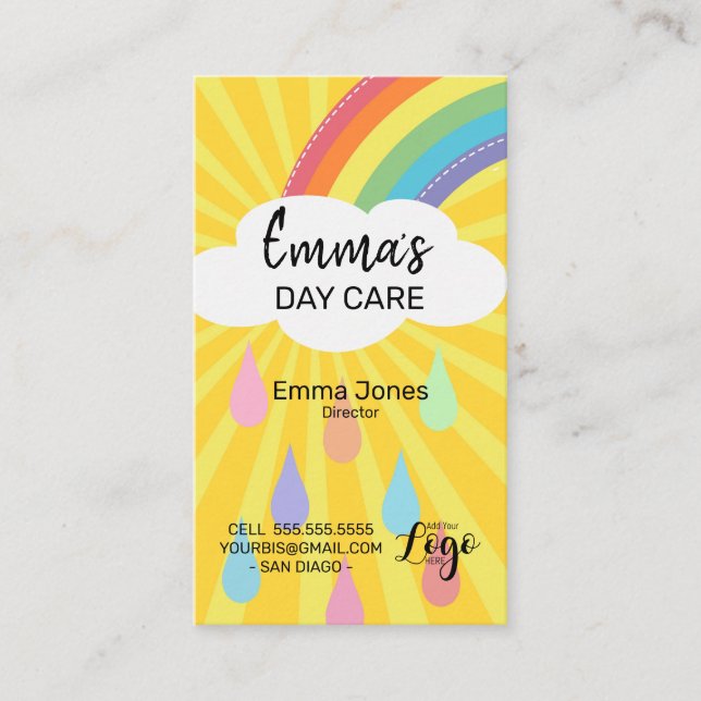 Tagespflege Sonne Sonniger Sommer im Freien Kinder Visitenkarte (Vorderseite)