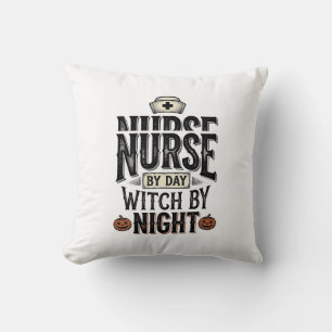 Tagespflegekraft, Hexe bei Nacht Halloween-Shirt-D Kissen