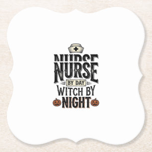 Tagespflegekraft, Hexe bei Nacht Halloween-Shirt-D Untersetzer