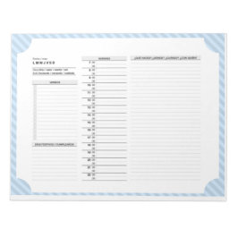 Tagesplan auf Spanisch mit Verben, Praxis Notizblock