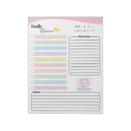 Tagesplaner im Pastell-Look -To-Do-Liste, Erinneru Notizblock