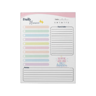 Tagesplaner im Pastell-Look -To-Do-Liste, Erinneru Notizblock