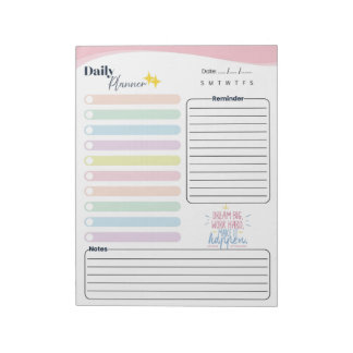 Tagesplaner im Pastell-Look -To-Do-Liste, Erinneru Notizblock