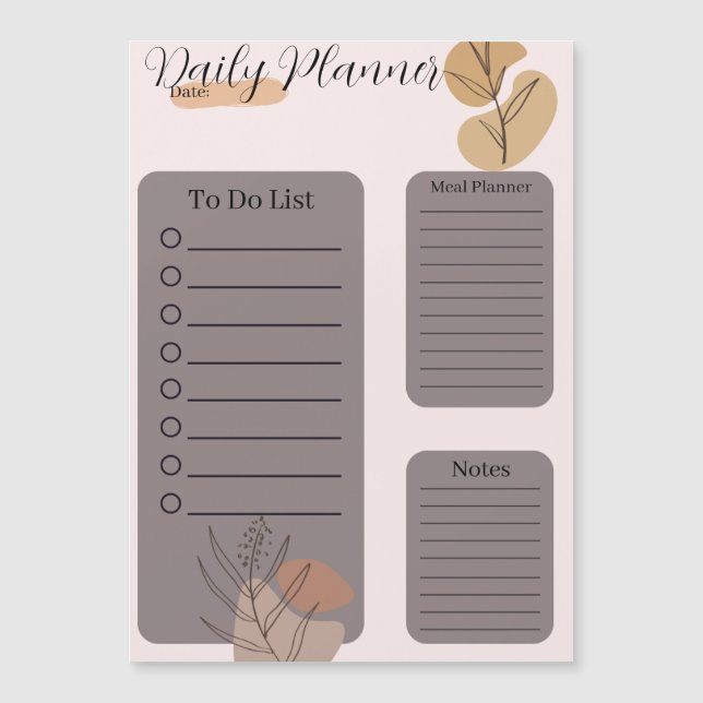 Tagesplaner Magnetkarte (Vorderseite)