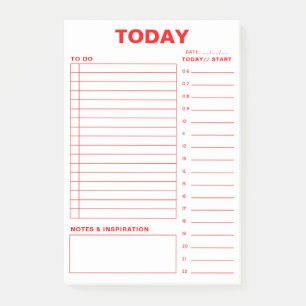 Tagesplaner Minimalistisches Design auflisten Post-it Klebezettel