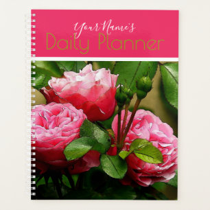 Tagesplaner mit rosa Rosen- HAMbWG Planer