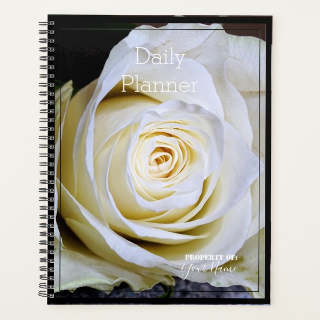 Tagesplaner mit weißer Rose - HAMbWG Planer (Vorderseite)