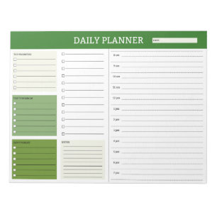 Tagesplaner mit Zeitplan Notepad Notizblock