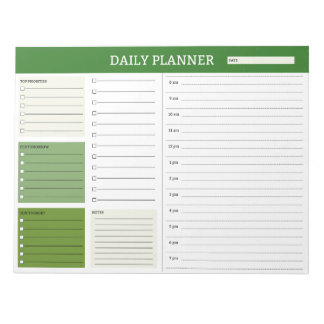 Tagesplaner mit Zeitplan Notepad Notizblock