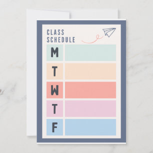 Tagesplaner Montag bis Freitag Einladung