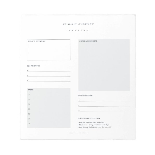 TAGESPLANER NOTEPAD NOTIZBLOCK (Vorderseite)