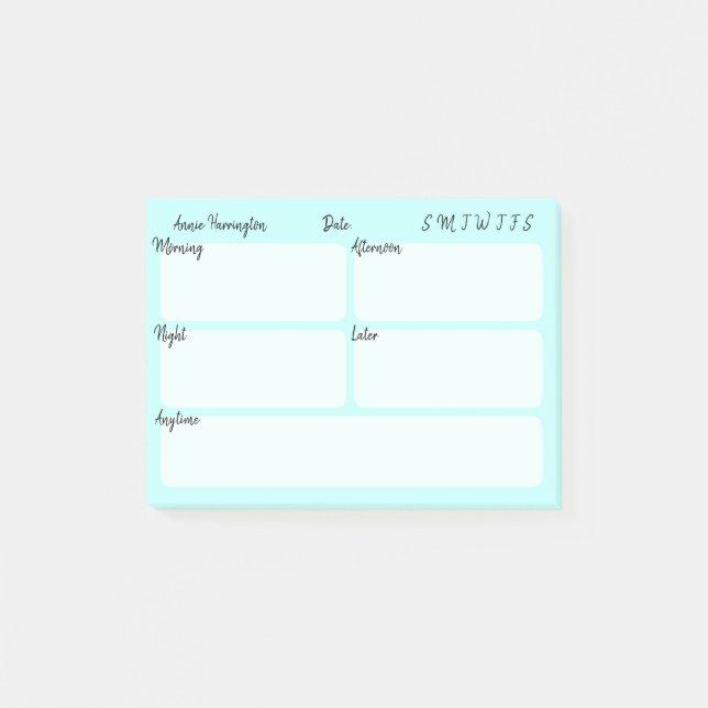 Tagesplaner Sky Blue Post-it Klebezettel (Vorderseite)