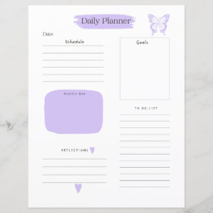 Tagesplanerseite To-Do-Liste Mauve