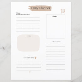 Tagesplanerseite To-Do-Liste und Ziele