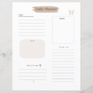 Tagesplanerseite To-Do-Liste und Ziele