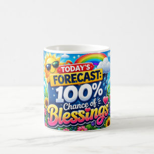 Tagesprognose 100% Chance auf Segen Kaffeetasse