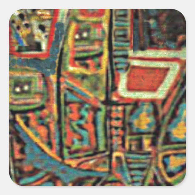 Tagesspaziergang Quadratischer Aufkleber (Vorderseite)