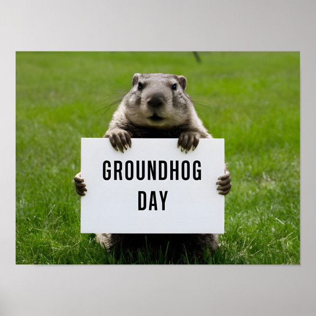Tagesthema "Groundhog": Niedliche Groundhog Poster (Vorne)